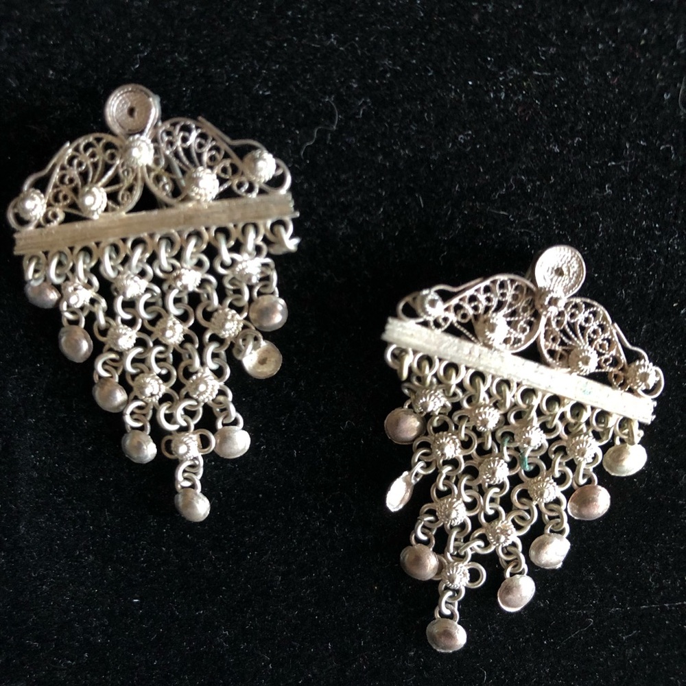 💘 Fine Filigree EARRINGS 💘 Vintage Clip on